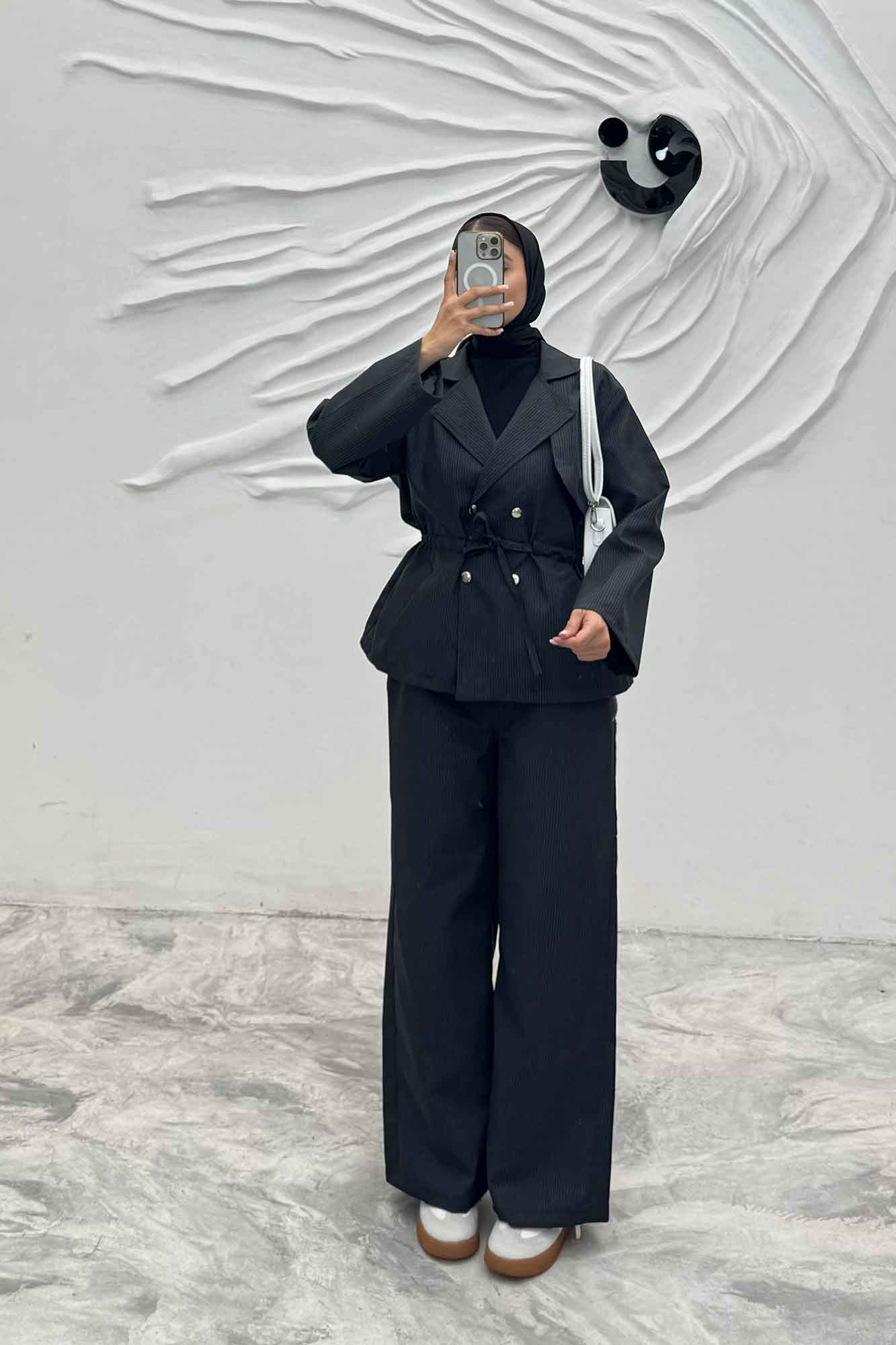 ست کت و شلوار دیپلمات کمرگت دار