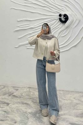 کت کراپ لمزور جیب فیلتو دکمه تدی