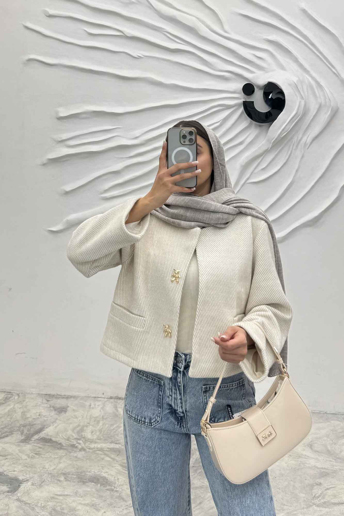 کت کراپ لمزور جیب فیلتو دکمه تدی