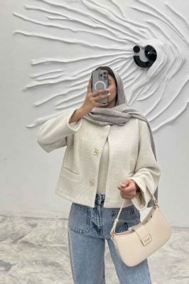 کت کراپ لمزور جیب فیلتو دکمه تدی