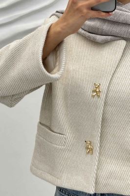 کت کراپ لمزور جیب فیلتو دکمه تدی