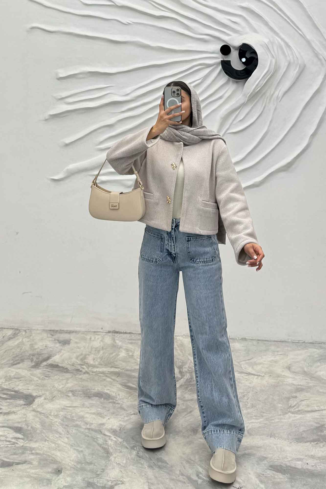 کت کراپ لمزور جیب فیلتو دکمه تدی