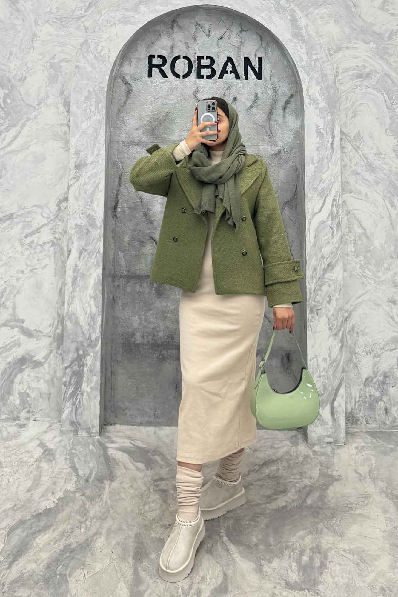 کت توییت پشمی یقه انگلیسی پهن آستردار NIL