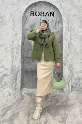 کت توییت پشمی یقه انگلیسی پهن آستردار NIL