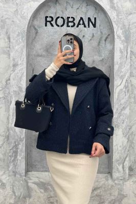 کت توییت پشمی یقه انگلیسی پهن آستردار NIL