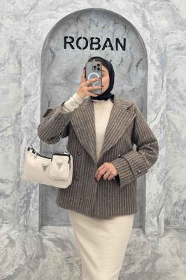 کت توییت پشمی یقه انگلیسی پهن آستردار NIL