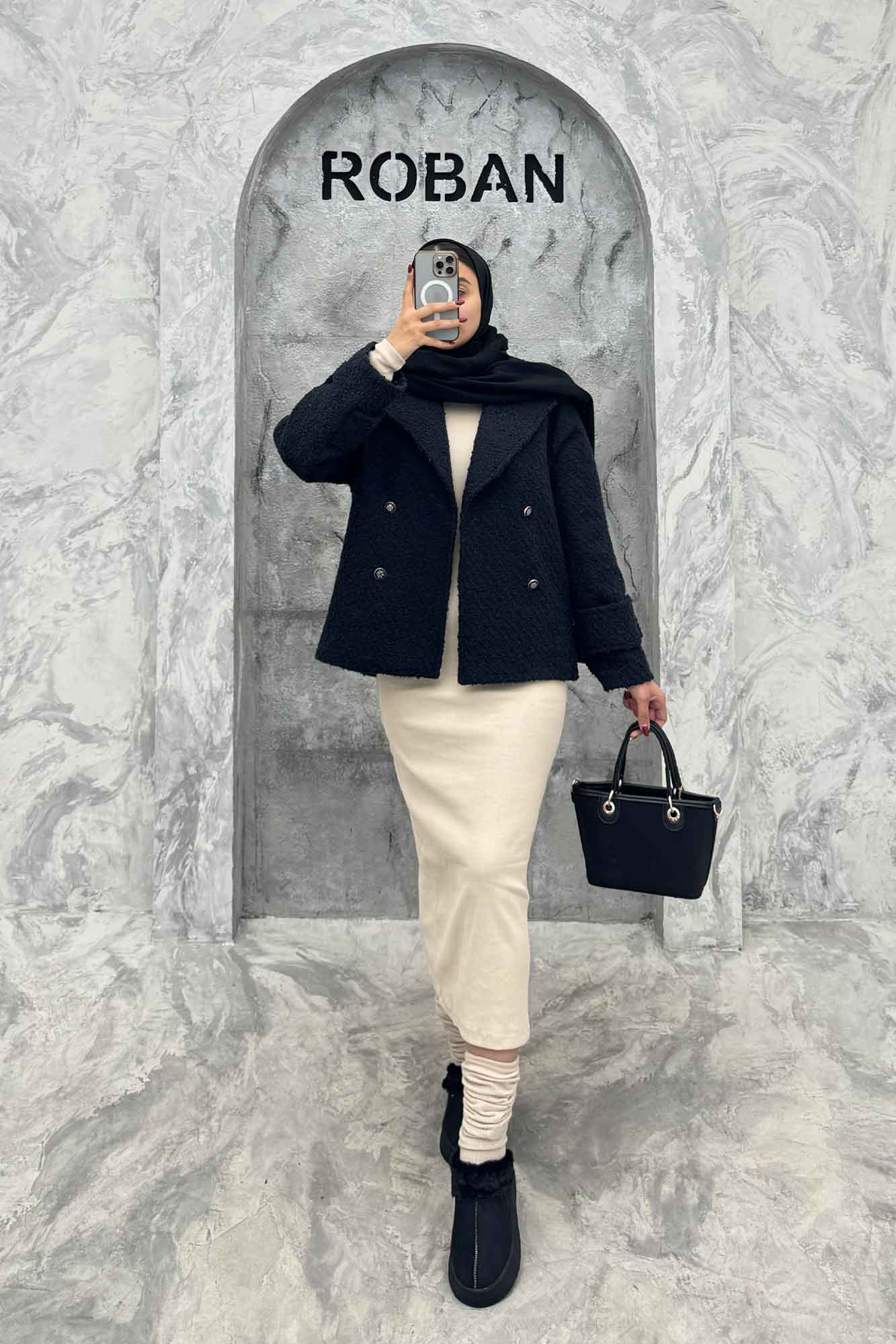 کت توییت پشمی یقه انگلیسی پهن آستردار NIL