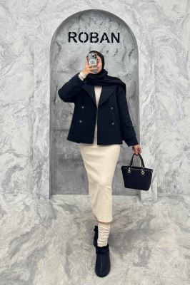 کت توییت پشمی یقه انگلیسی پهن آستردار NIL