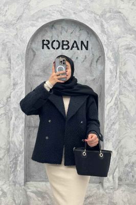 کت توییت پشمی یقه انگلیسی پهن آستردار NIL