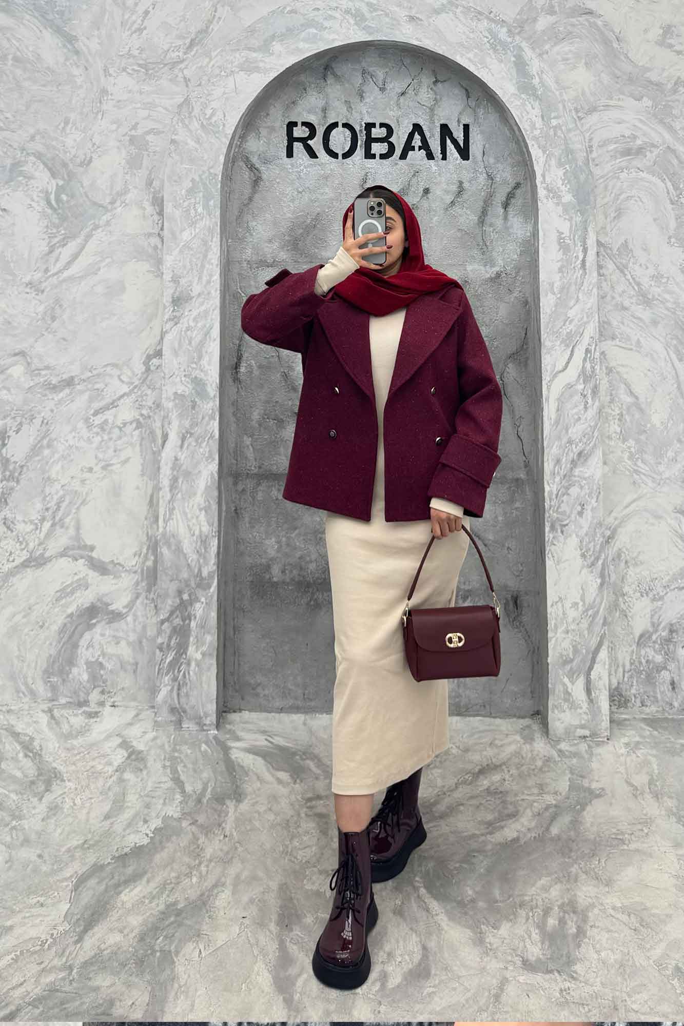 کت توییت پشمی یقه انگلیسی پهن آستردار NIL