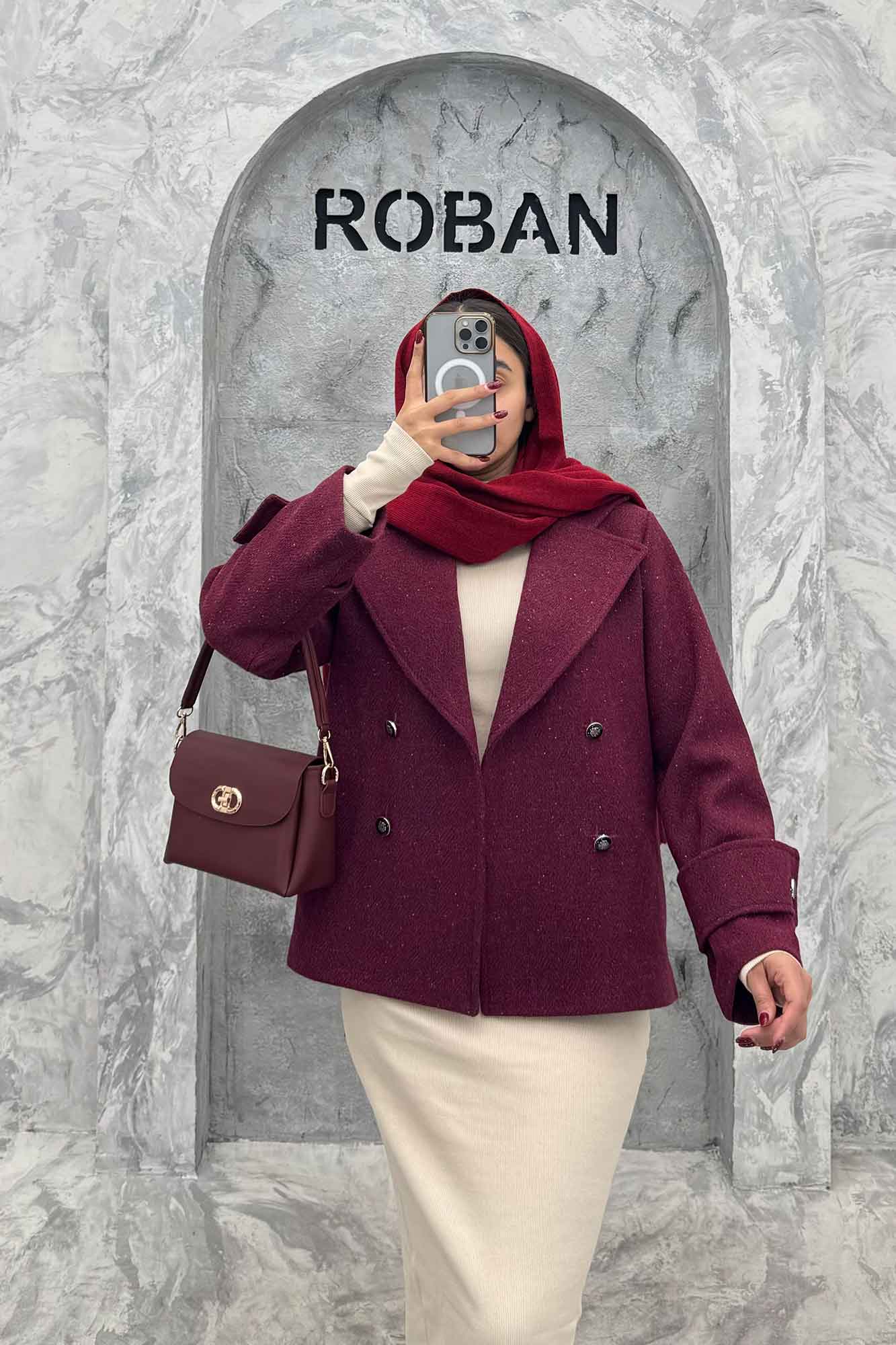 کت توییت پشمی یقه انگلیسی پهن آستردار NIL