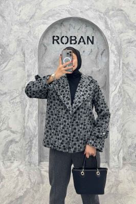 کت توییت پشمی یقه انگلیسی پهن آستردار NIL