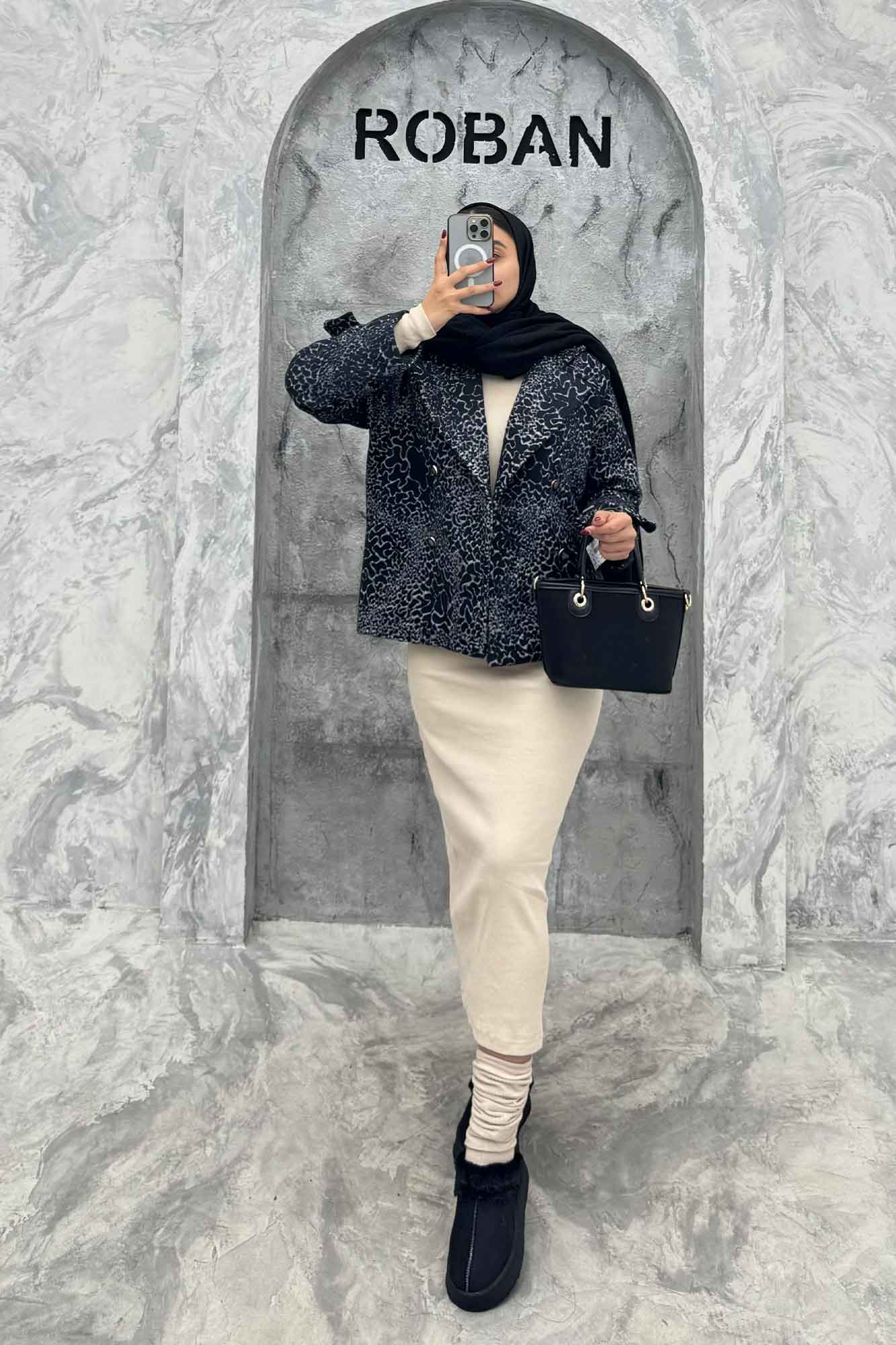 کت توییت پشمی یقه انگلیسی پهن آستردار NIL