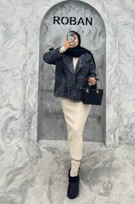 کت توییت پشمی یقه انگلیسی پهن آستردار NIL