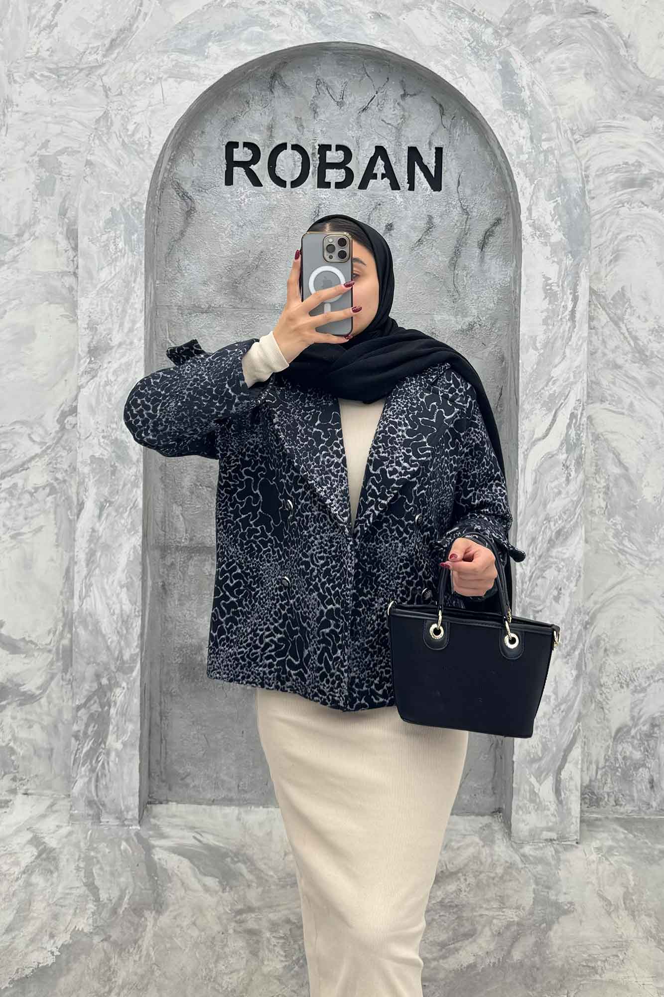 کت توییت پشمی یقه انگلیسی پهن آستردار NIL