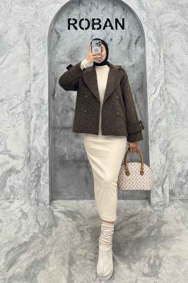 کت توییت پشمی یقه انگلیسی پهن آستردار NIL