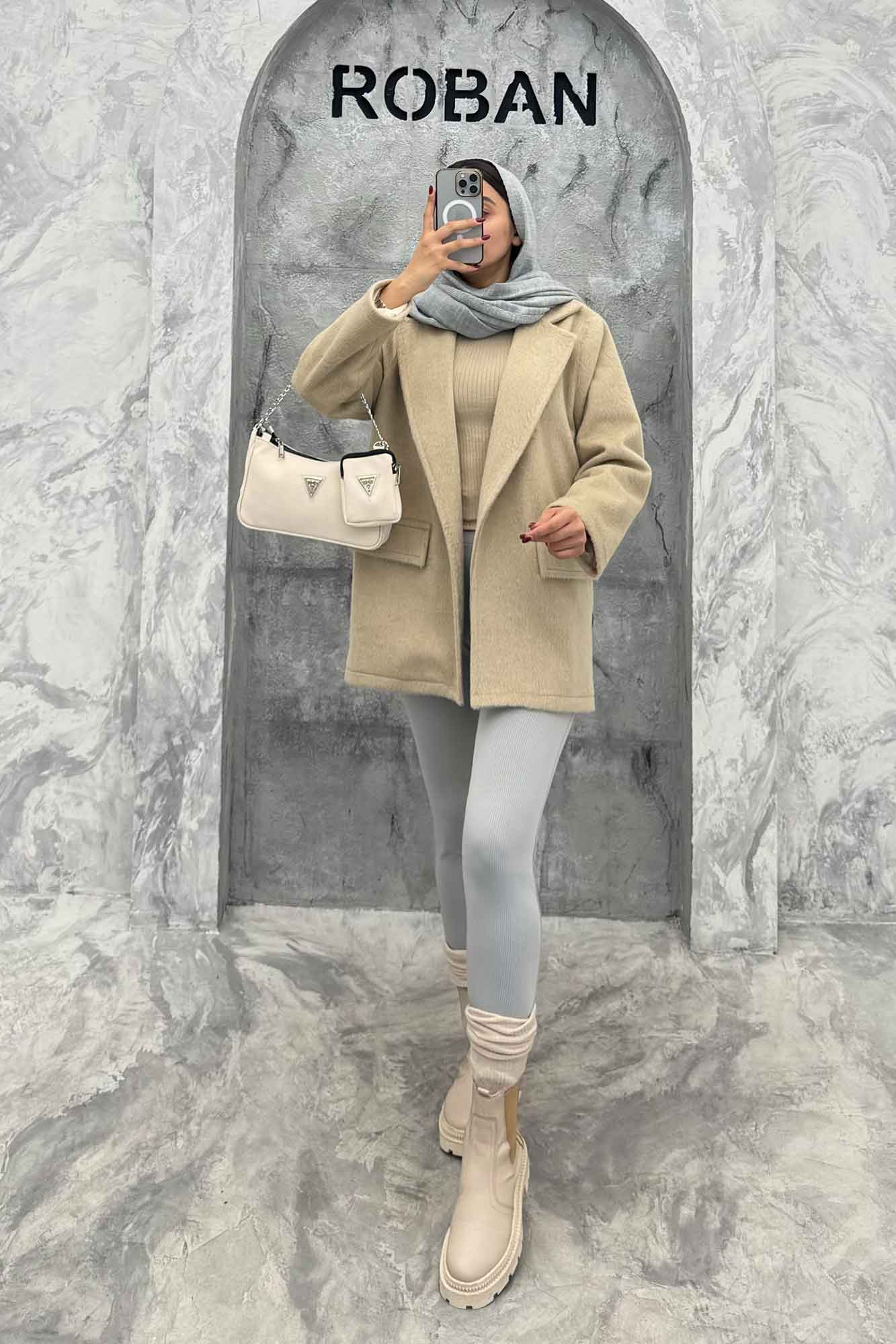 پالتو موهردار یقه انگلیسی جیب نما BELA