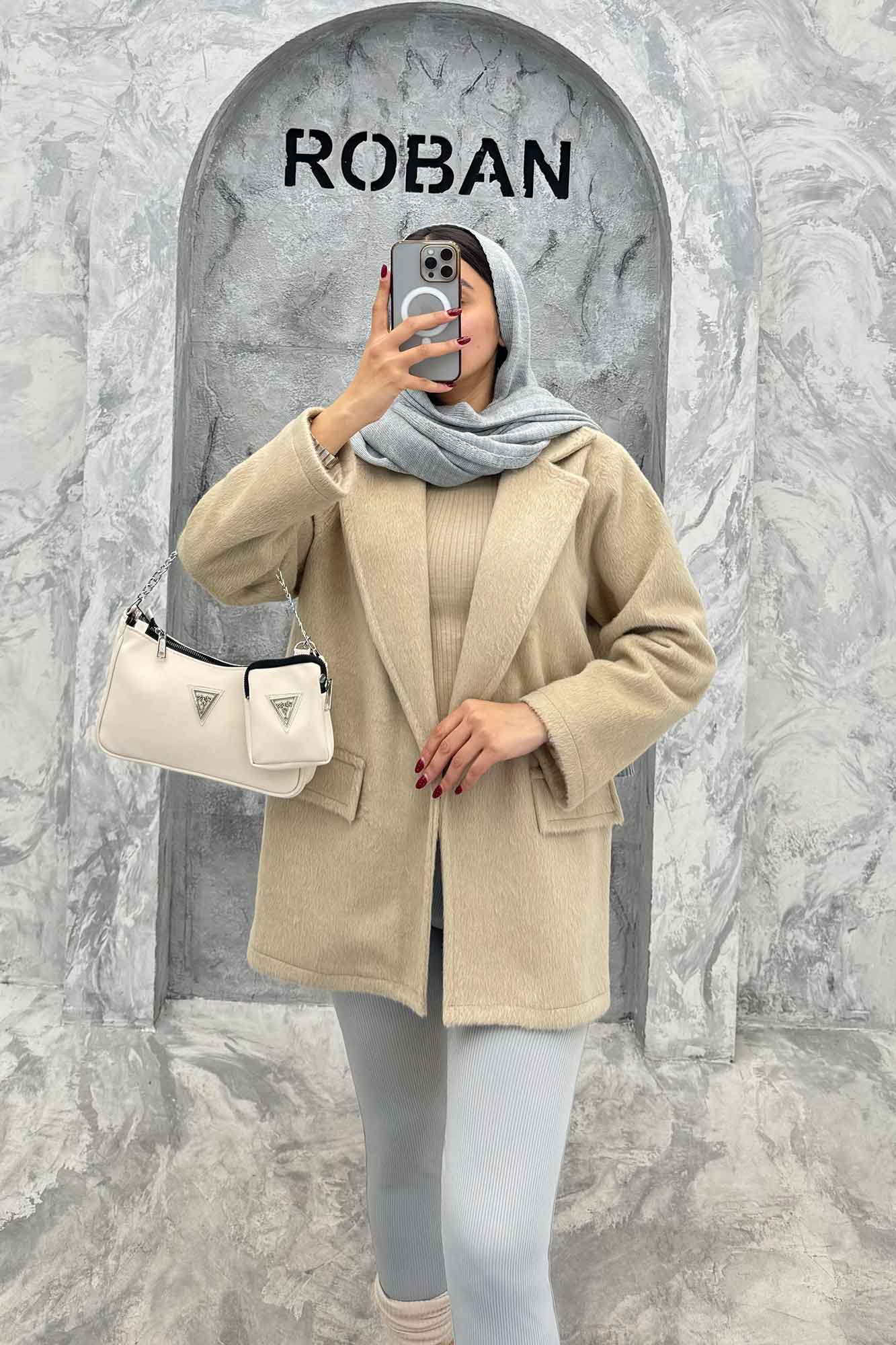 پالتو موهردار یقه انگلیسی جیب نما BELA