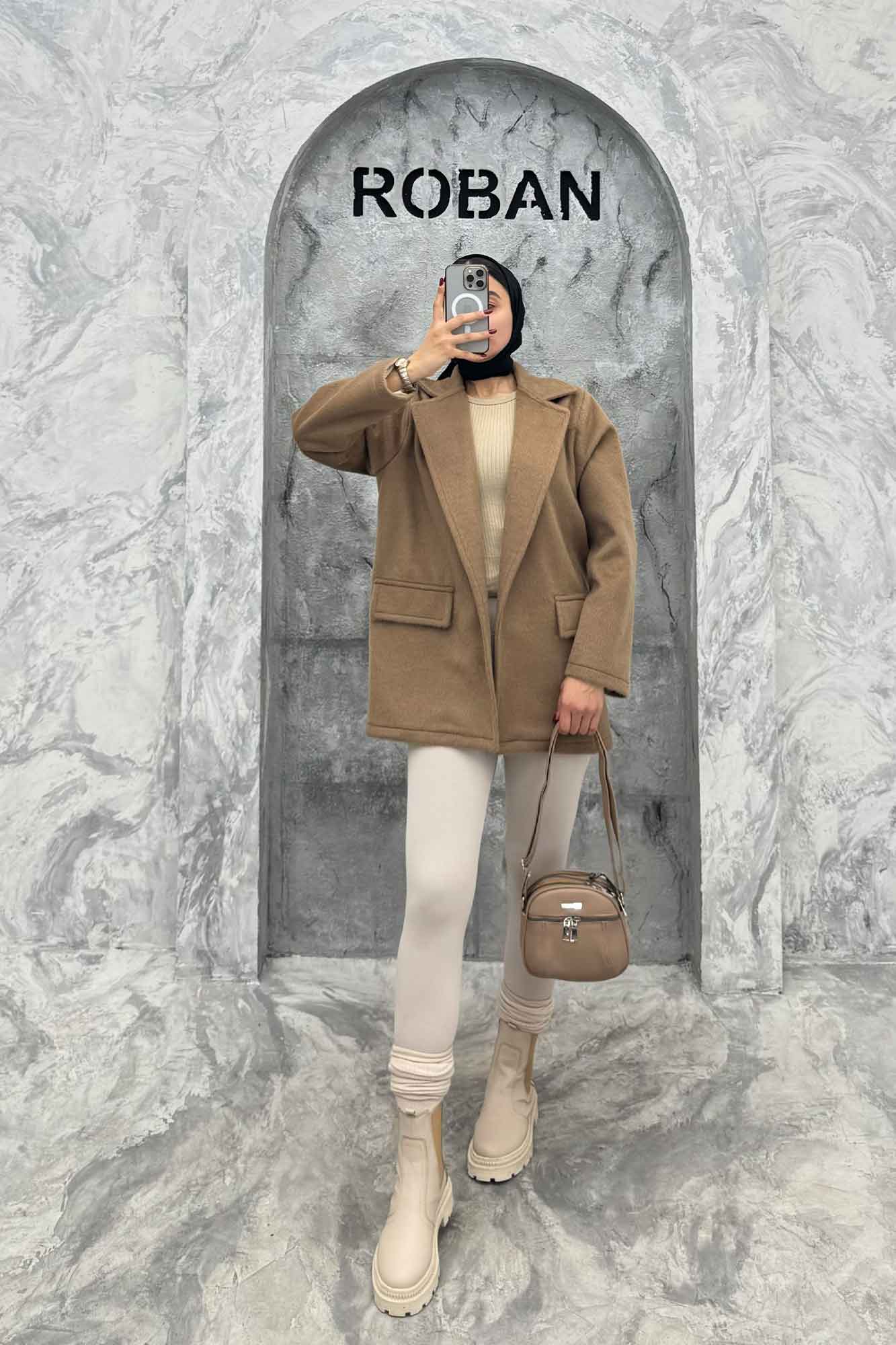پالتو موهردار یقه انگلیسی جیب نما BELA