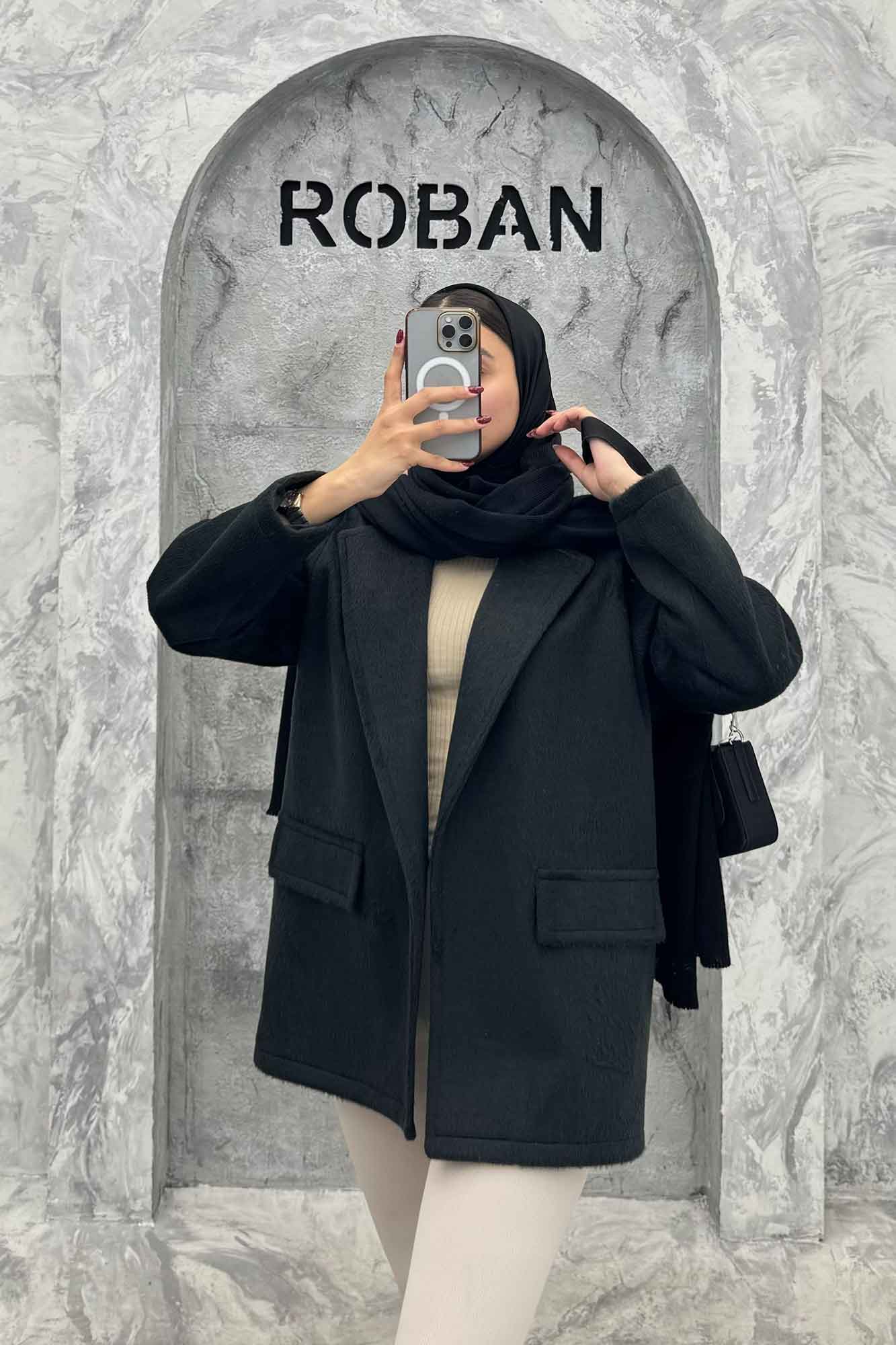 پالتو موهردار یقه انگلیسی جیب نما BELA