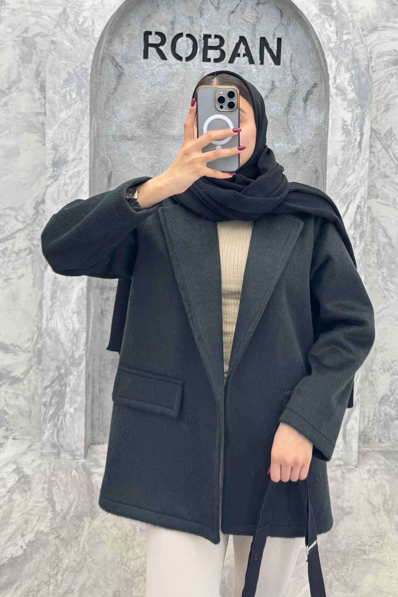 پالتو موهردار یقه انگلیسی جیب نما BELA