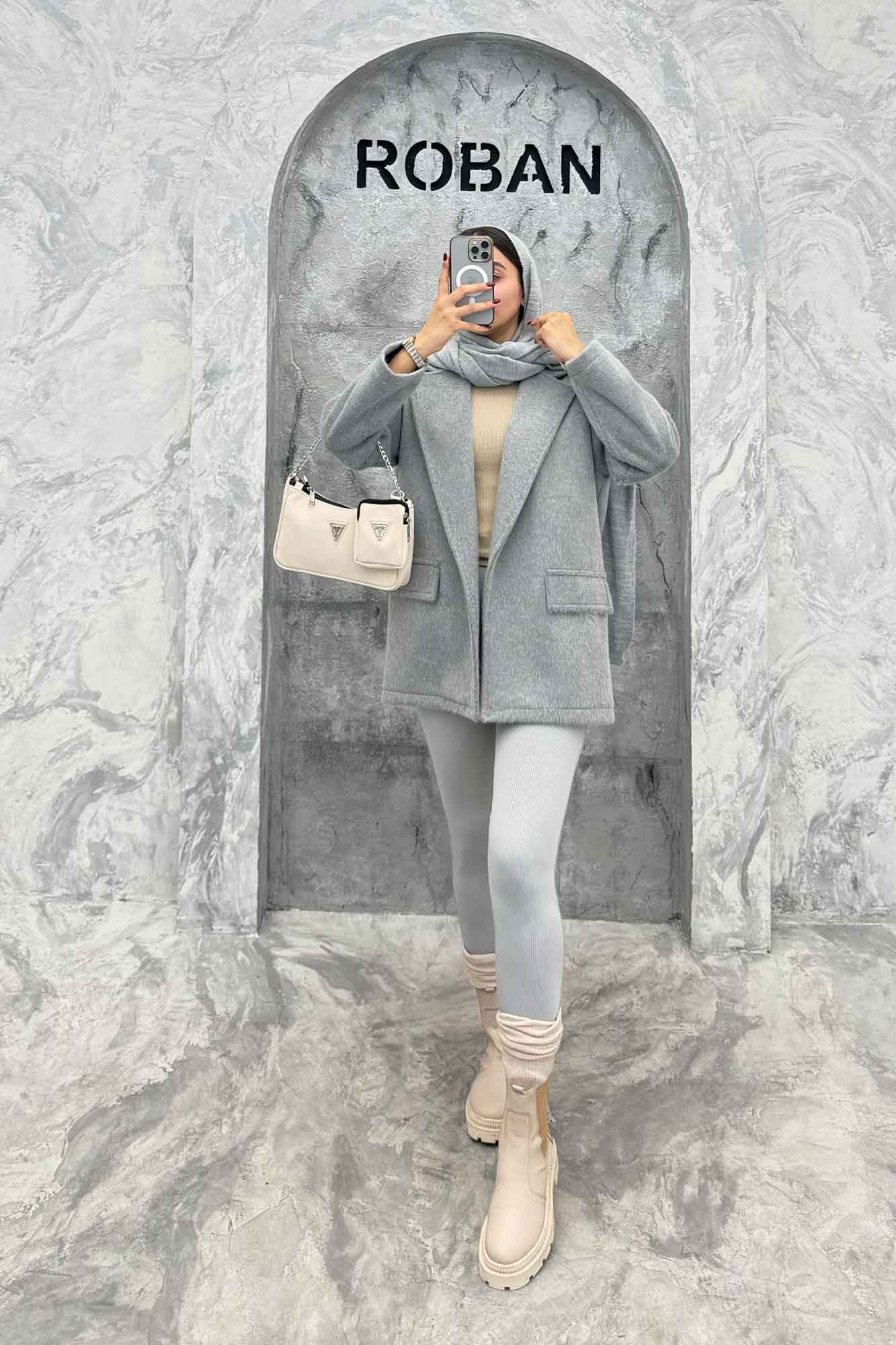 پالتو موهردار یقه انگلیسی جیب نما BELA