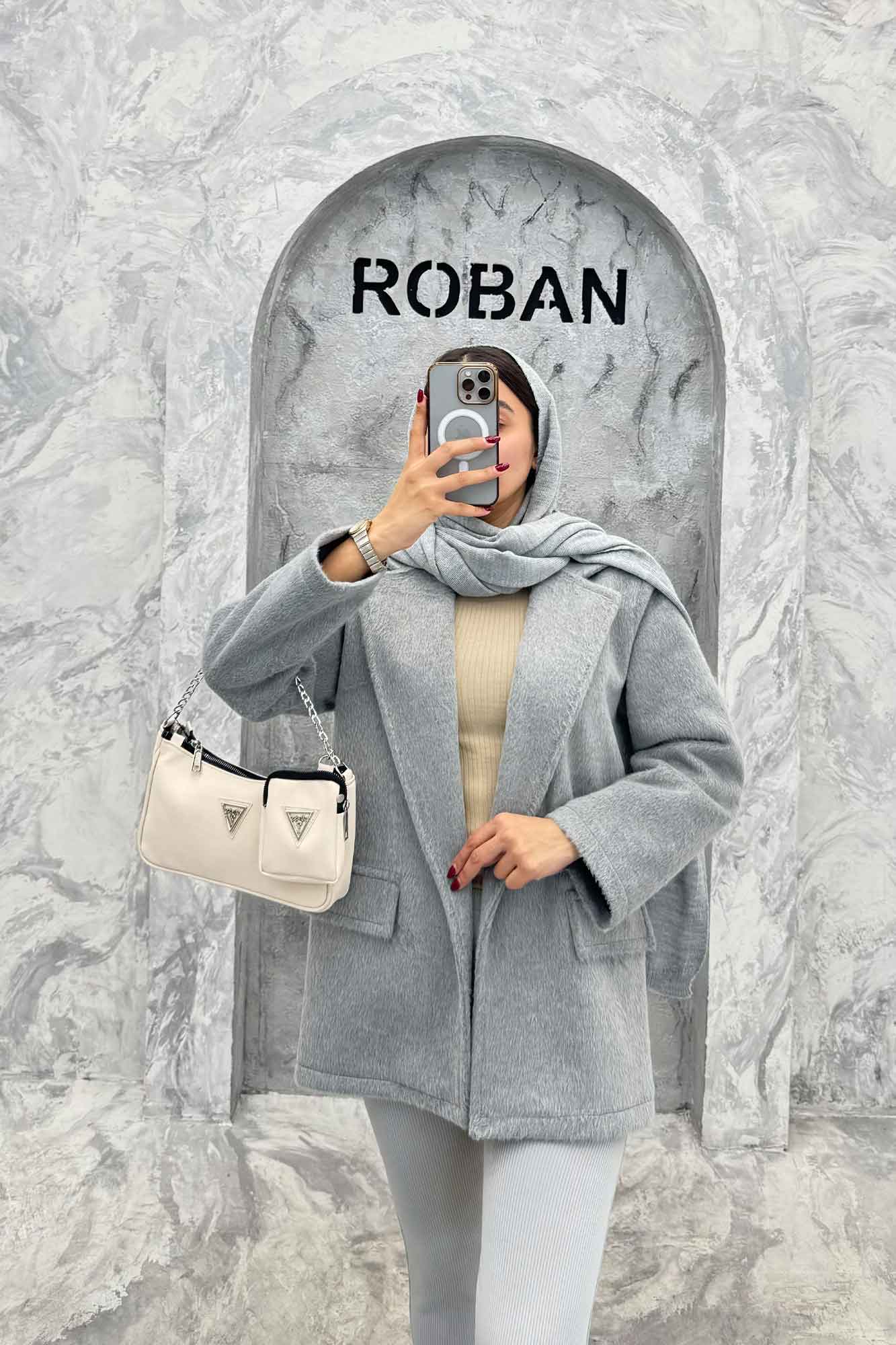 پالتو موهردار یقه انگلیسی جیب نما BELA