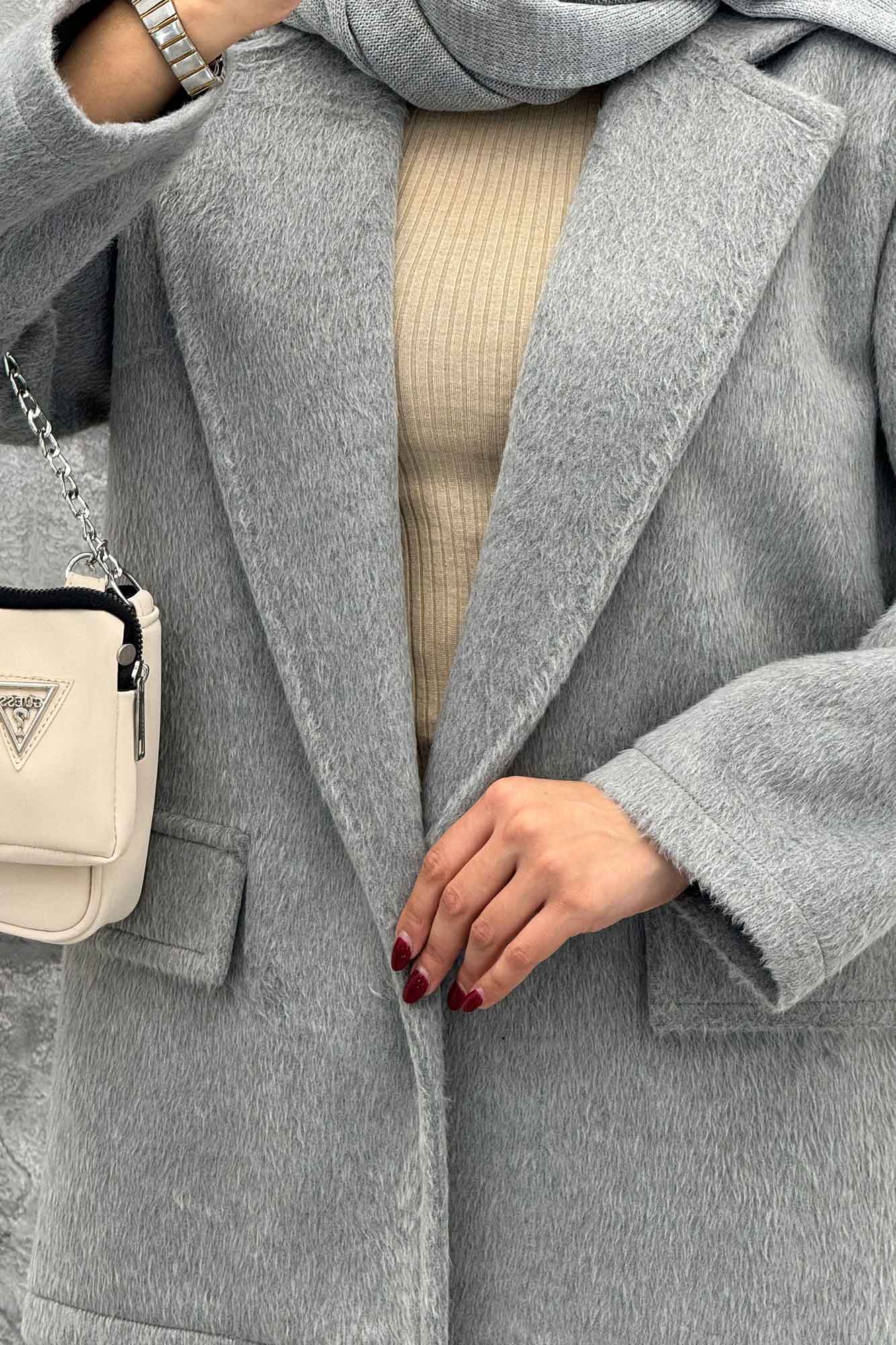 پالتو موهردار یقه انگلیسی جیب نما BELA