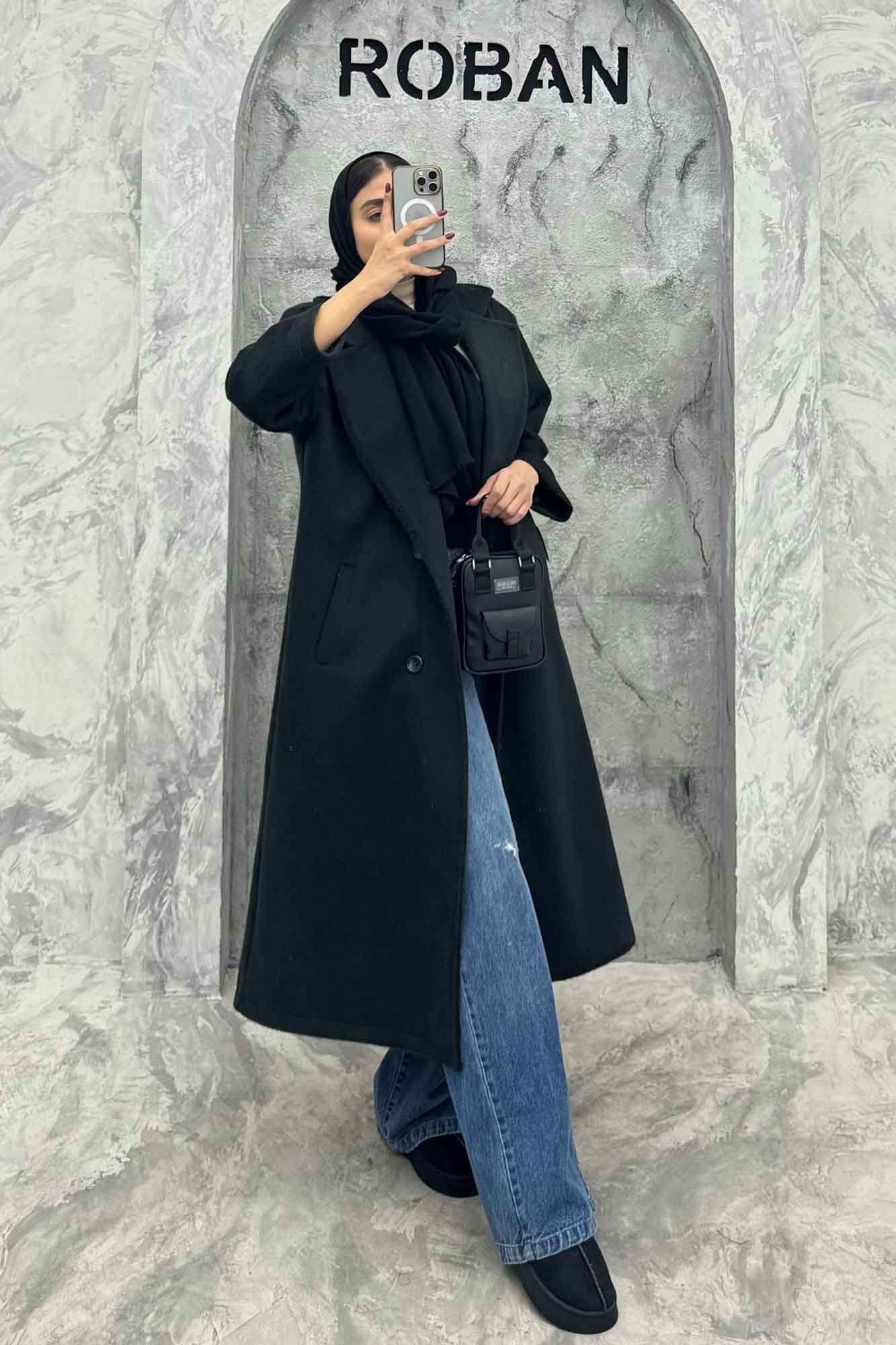 پالتو بلند موهر ترک آستردار ROOBI