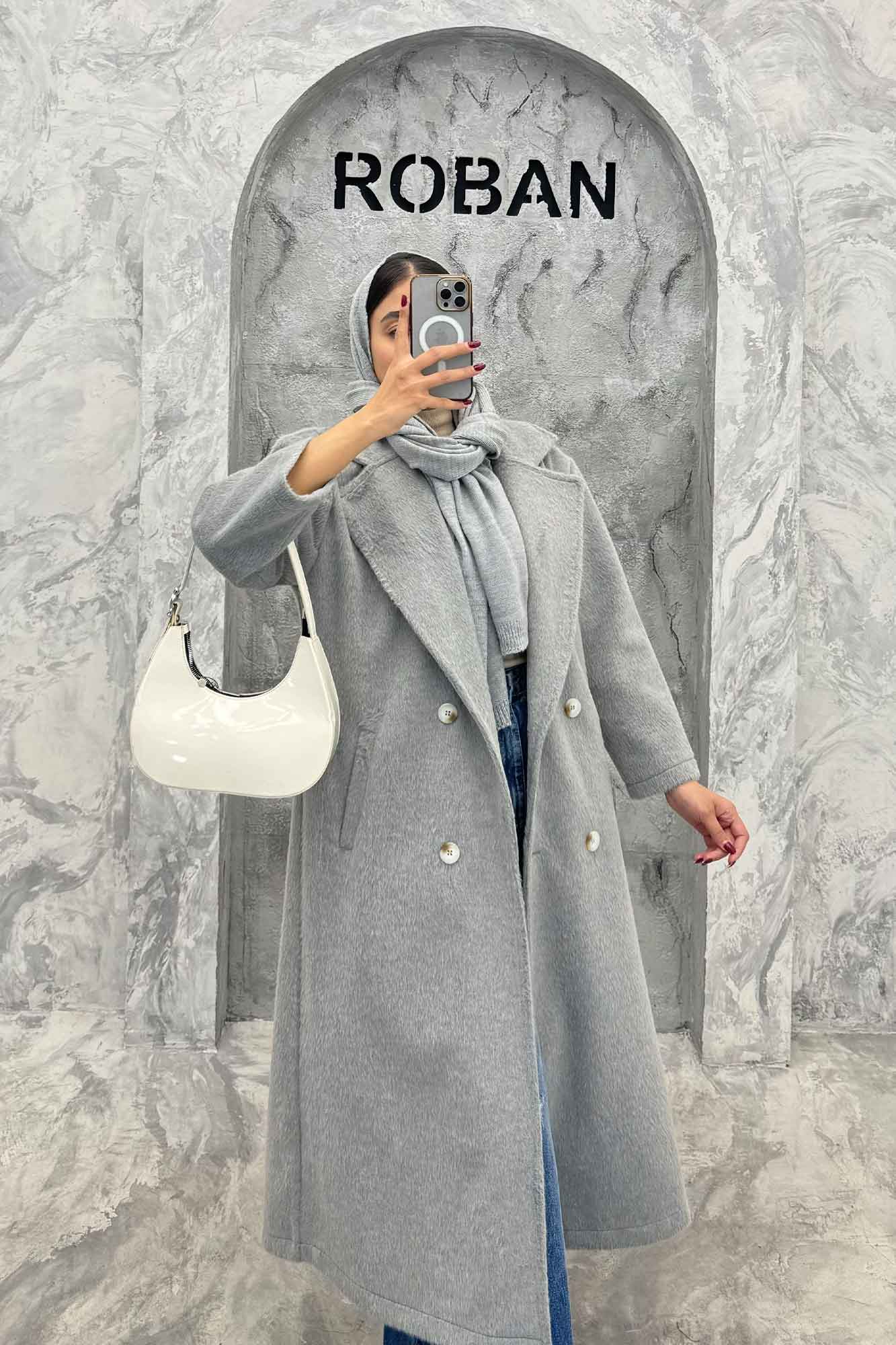 پالتو بلند موهر ترک آستردار ROOBI