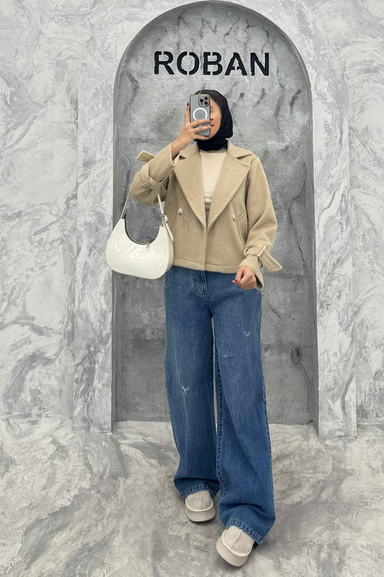 کت موهردار آستین سگک HOGO