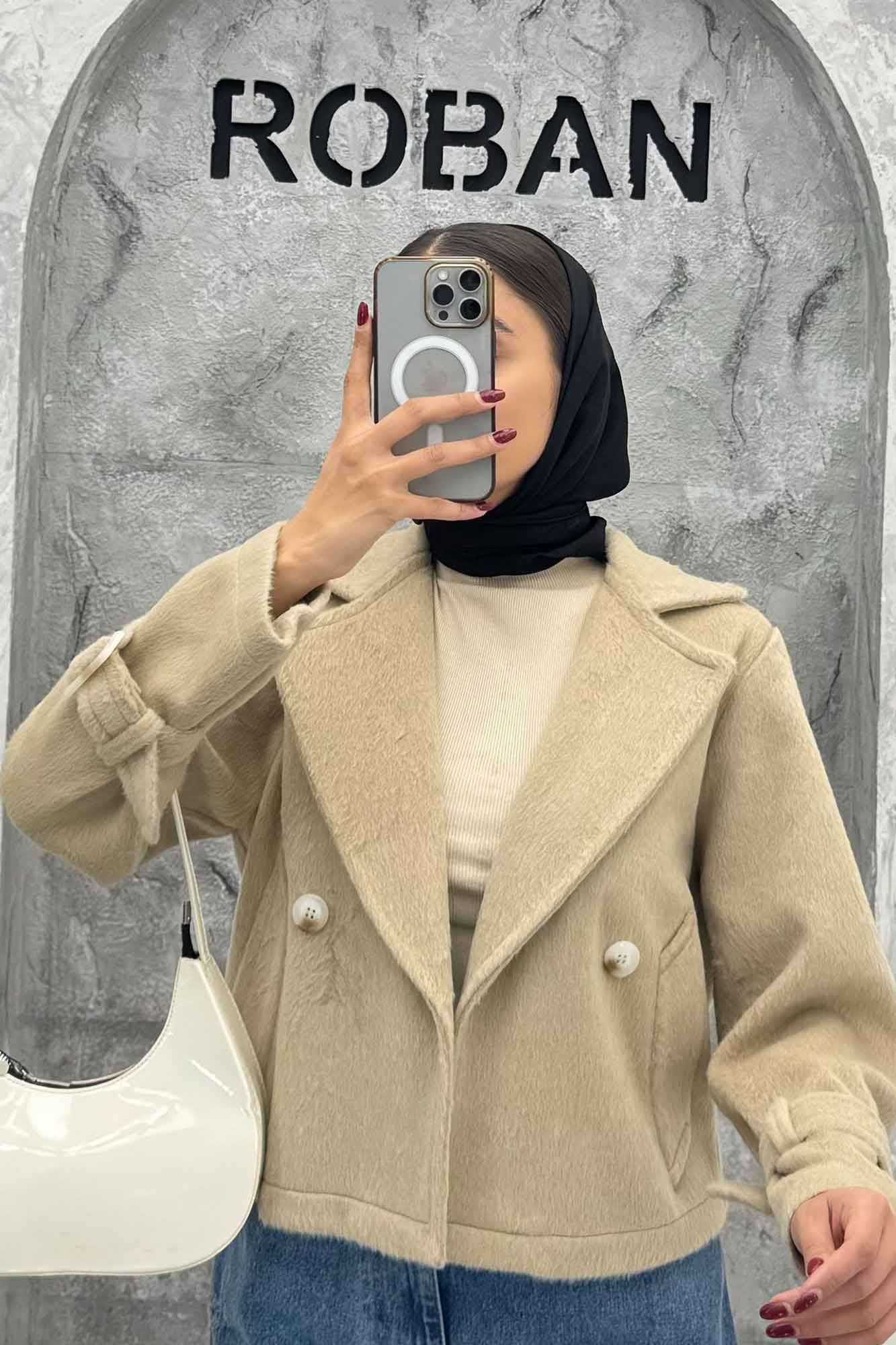 کت موهردار آستین سگک HOGO