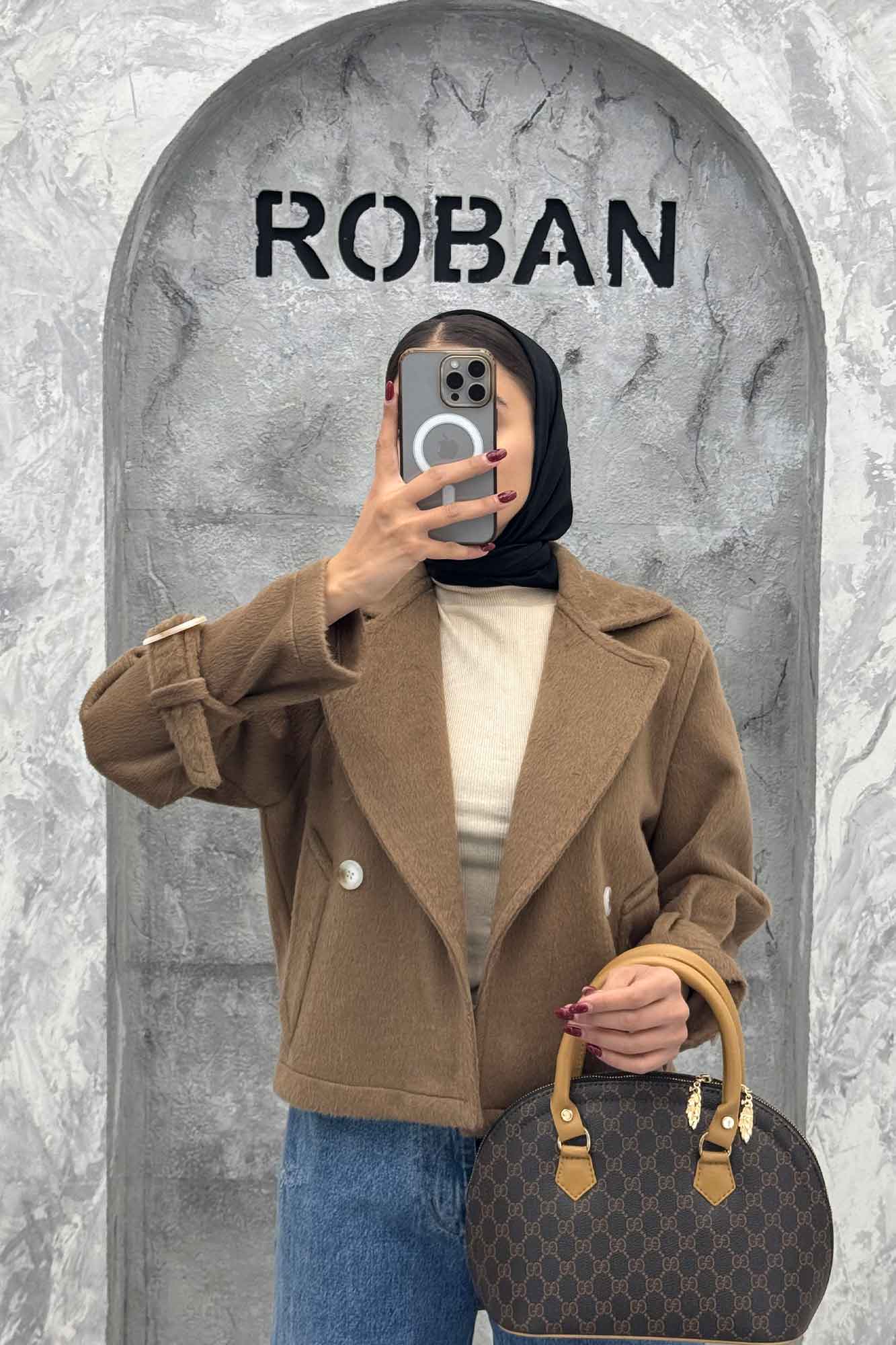 کت موهردار آستین سگک HOGO