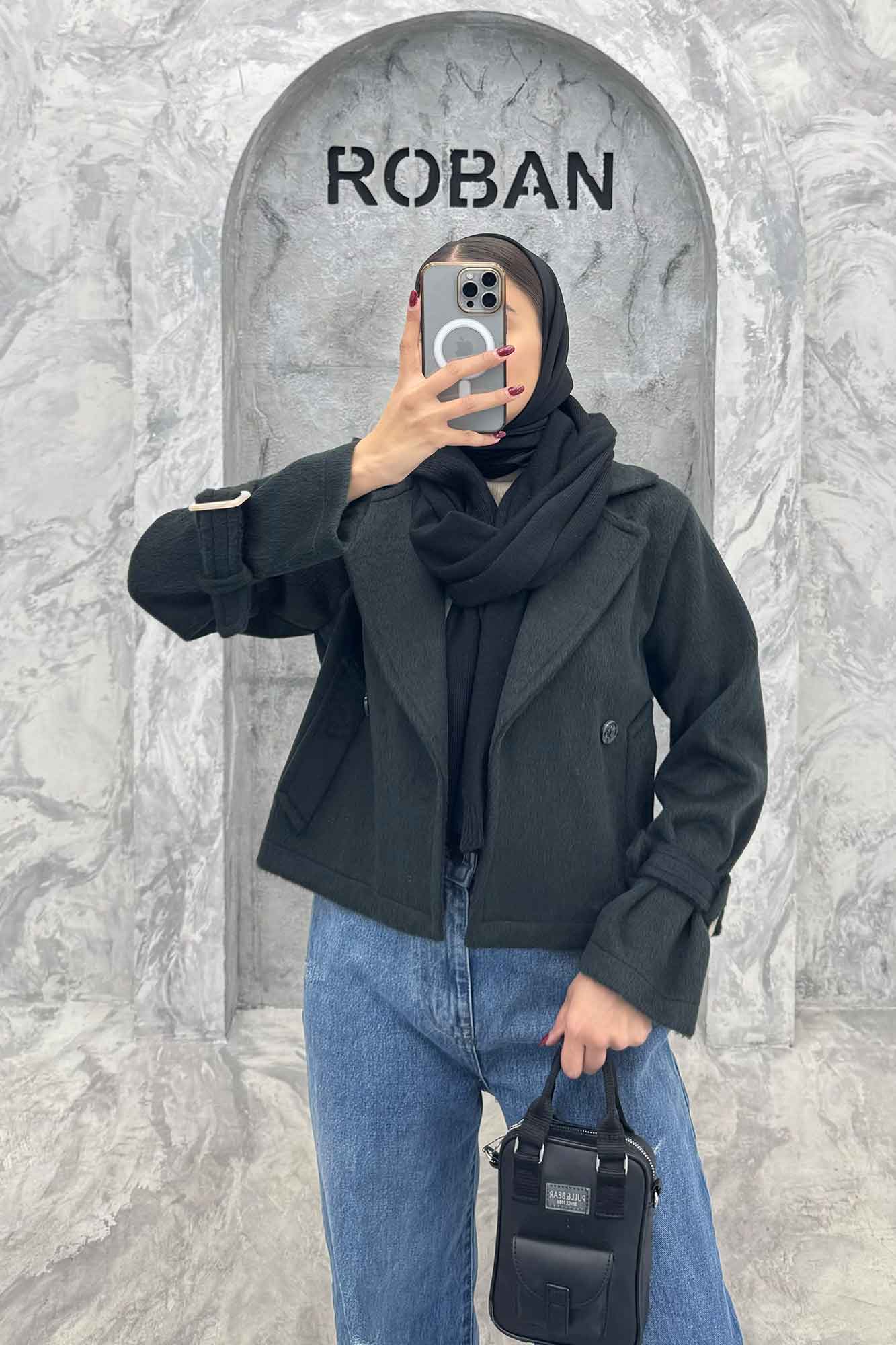 کت موهردار آستین سگک HOGO