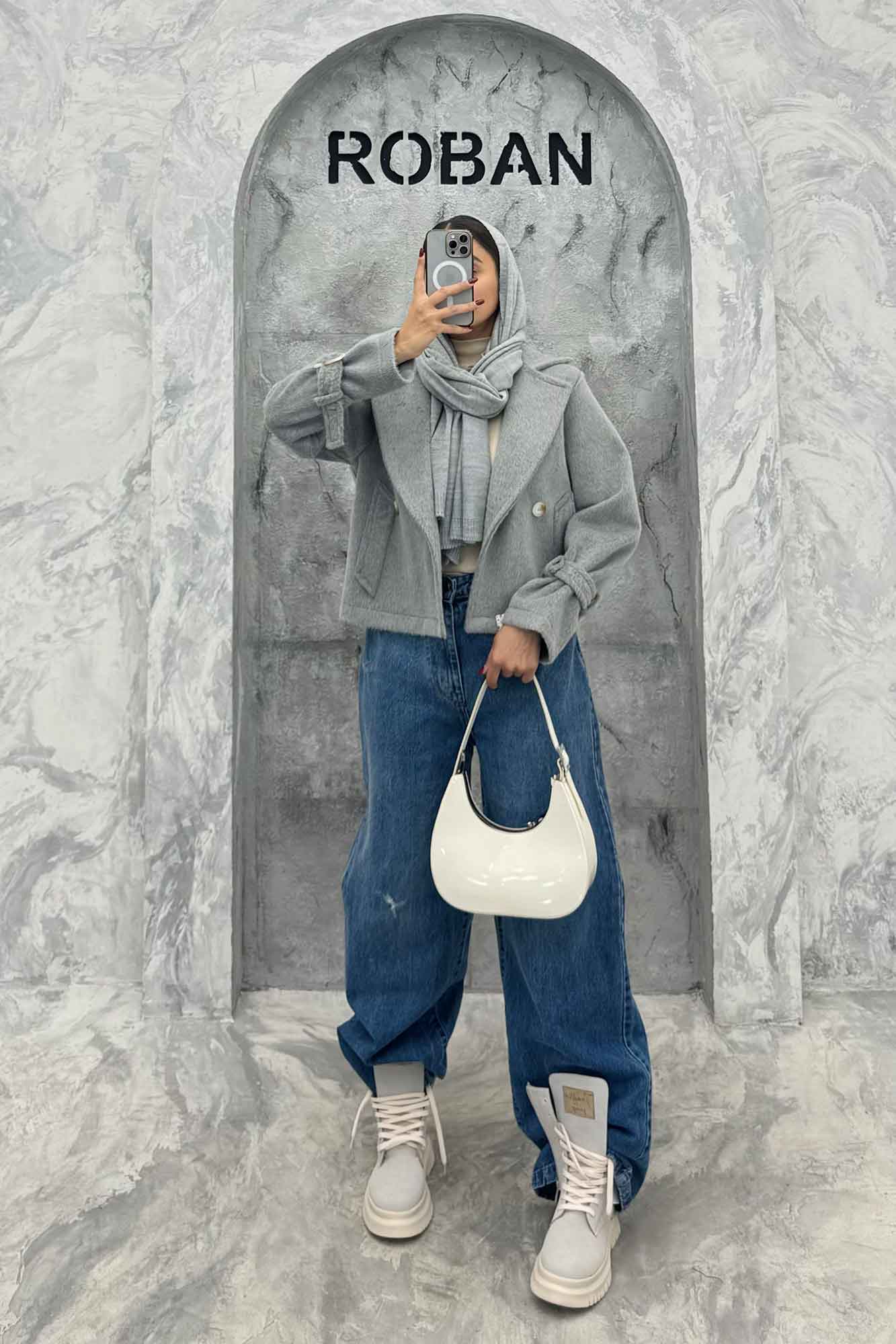 کت موهردار آستین سگک HOGO