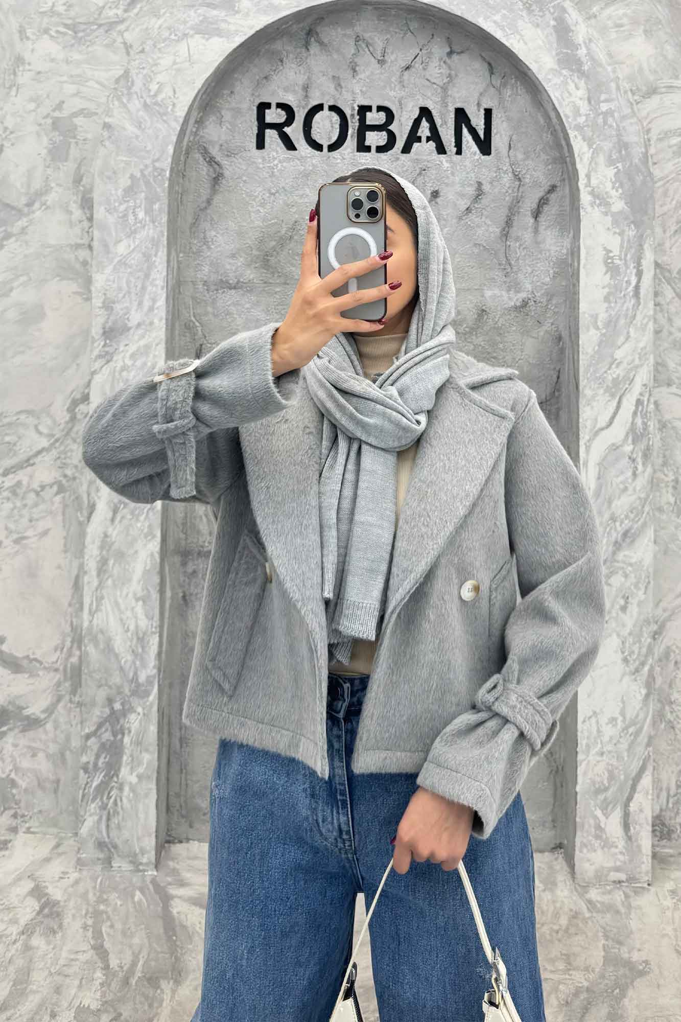 کت موهردار آستین سگک HOGO