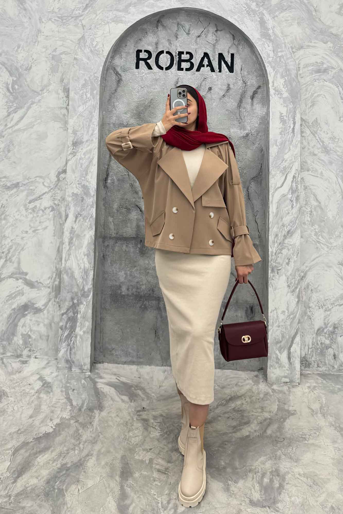 ترنچ کت سانتانا چهار دکمه MARTINA