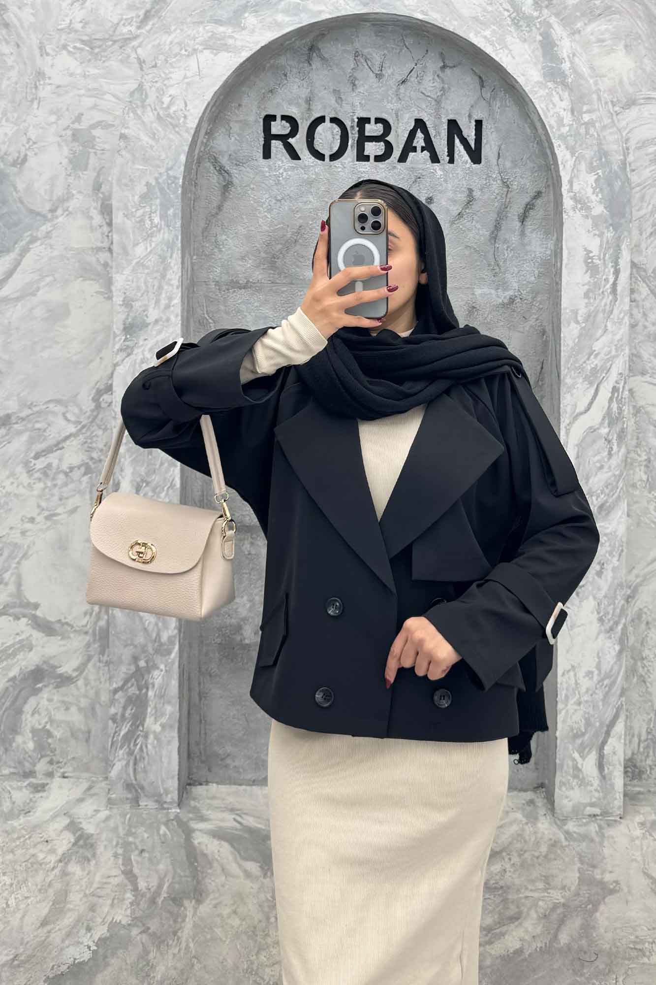 ترنچ کت سانتانا چهار دکمه MARTINA