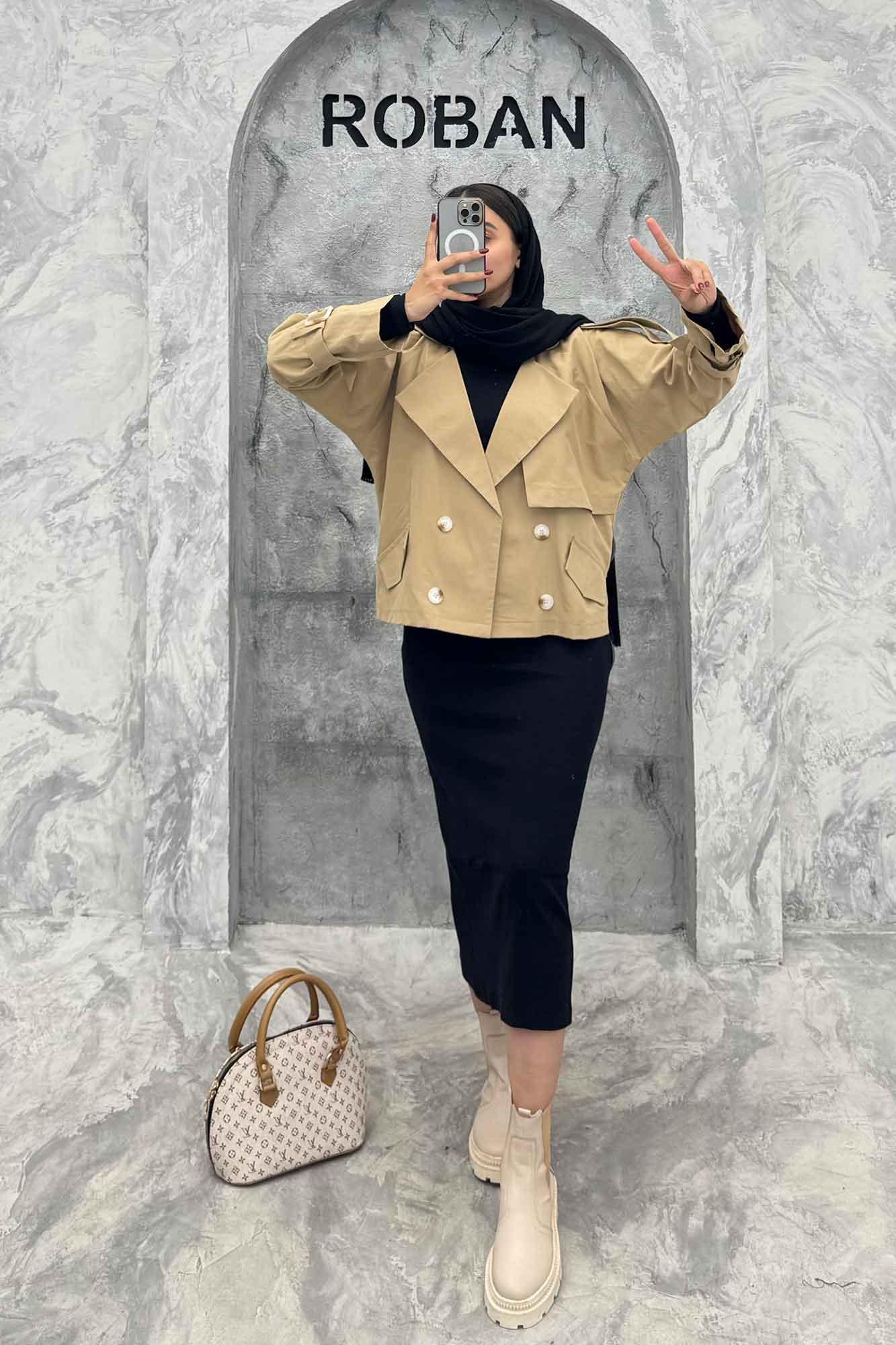 ترنچ کت کتان زارا چهار دکمه لارا