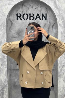 ترنچ کت کتان زارا چهار دکمه لارا