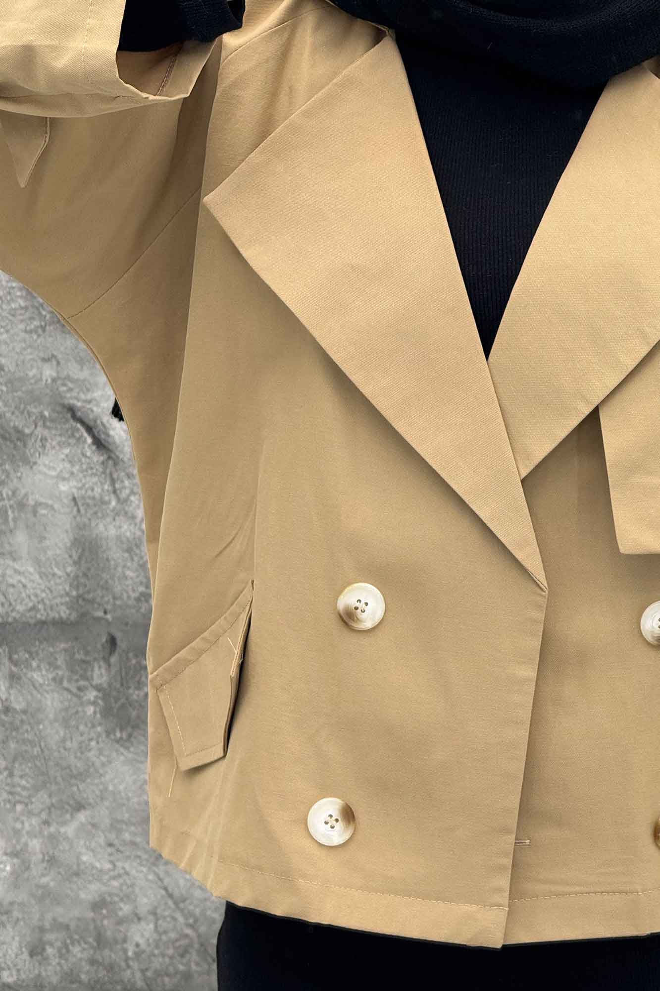 ترنچ کت کتان زارا چهار دکمه لارا