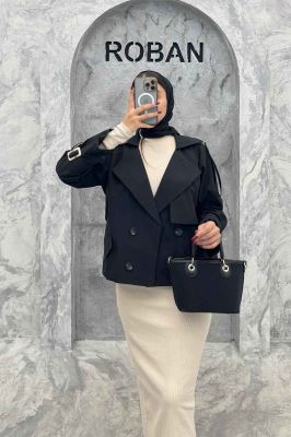 ترنچ کت کتان زارا چهار دکمه لارا