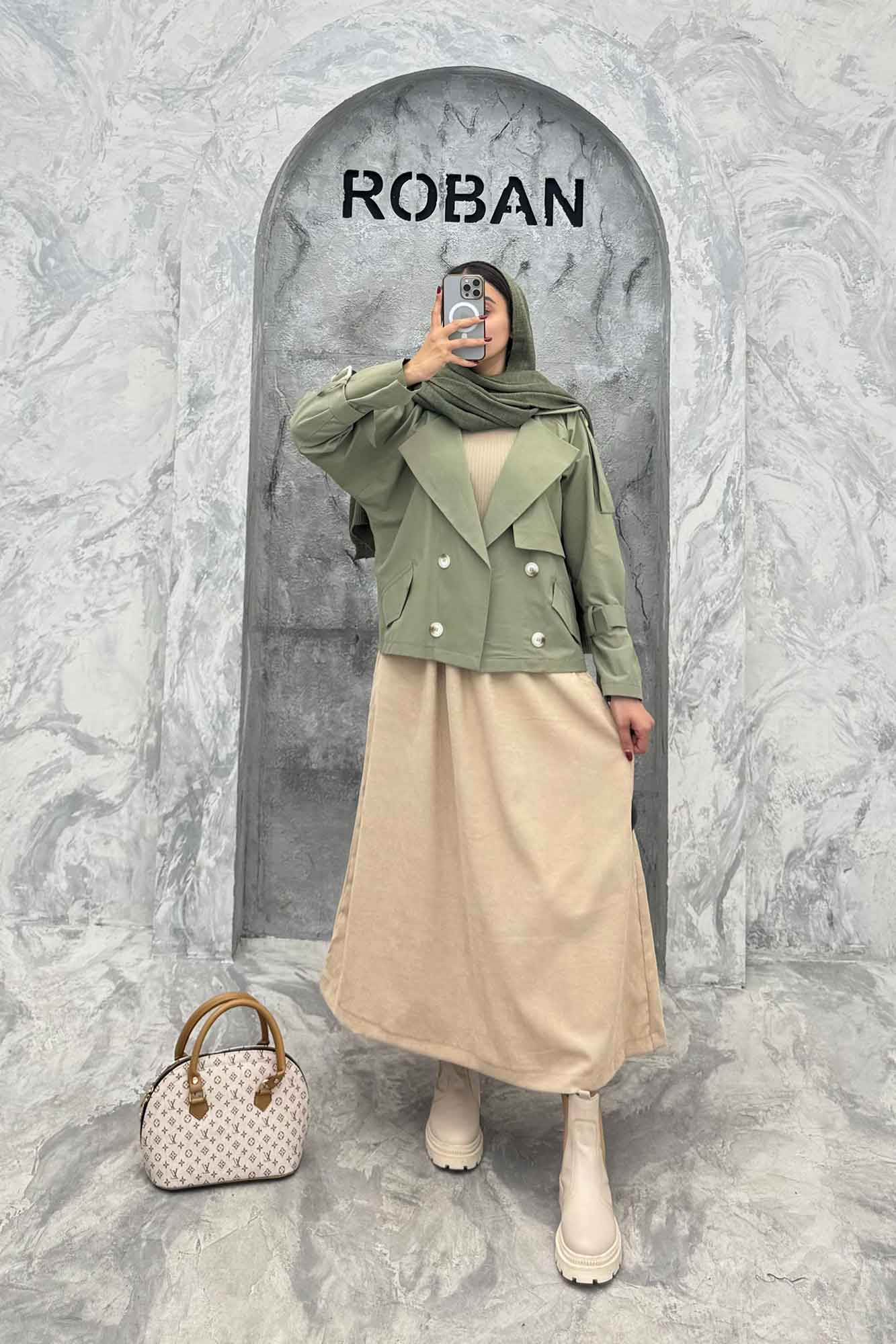 ترنچ کت کتان زارا چهار دکمه لارا