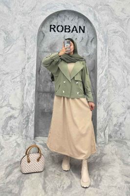 ترنچ کت کتان زارا چهار دکمه لارا