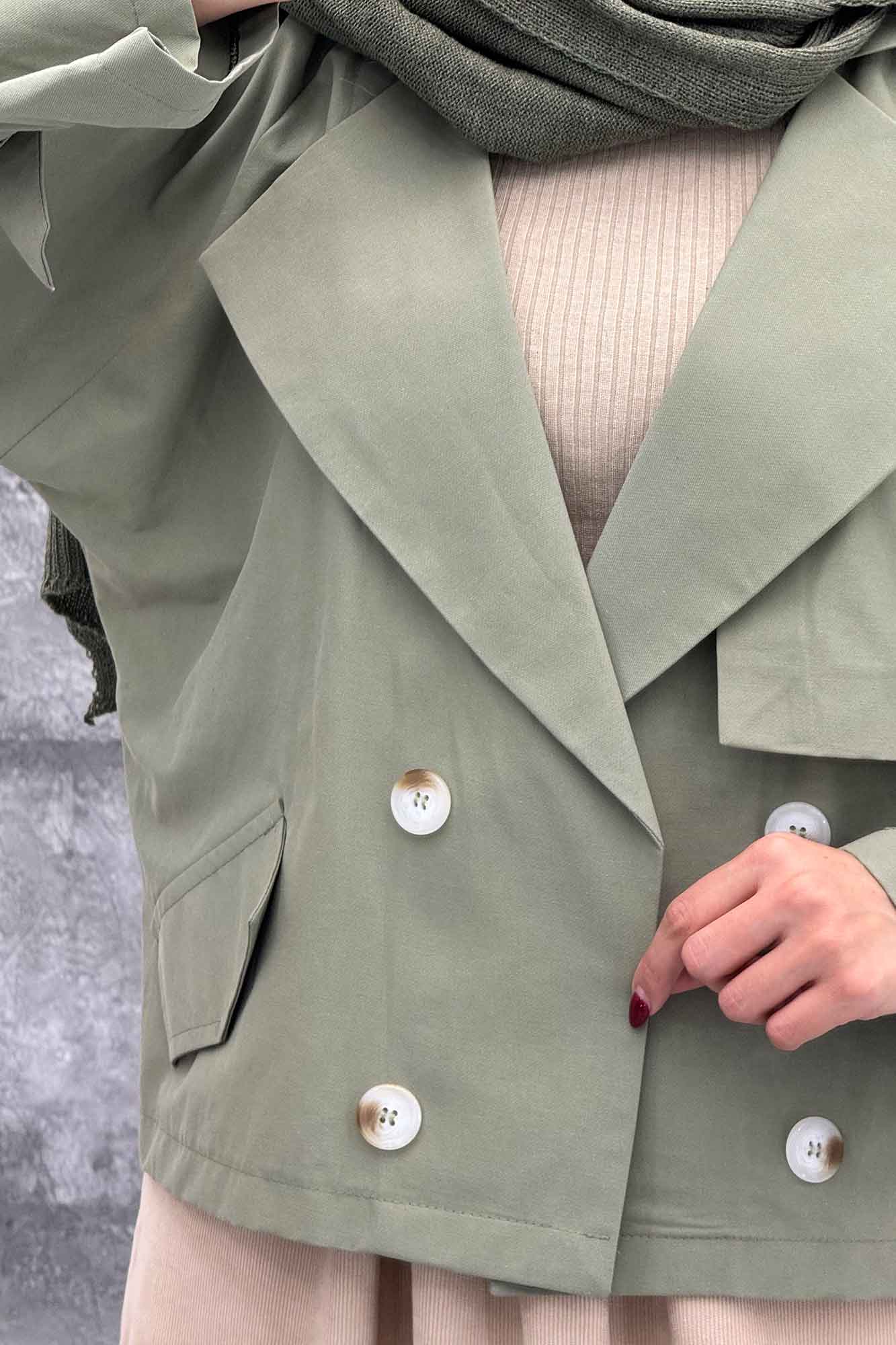 ترنچ کت کتان زارا چهار دکمه لارا