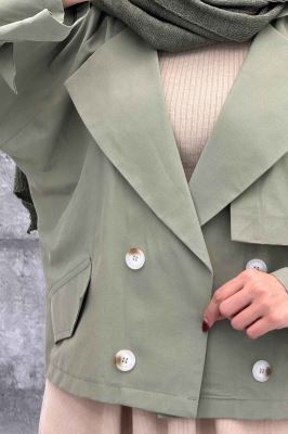 ترنچ کت کتان زارا چهار دکمه لارا