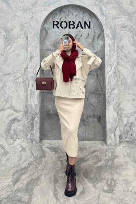 ترنچ کت کتان زارا چهار دکمه لارا