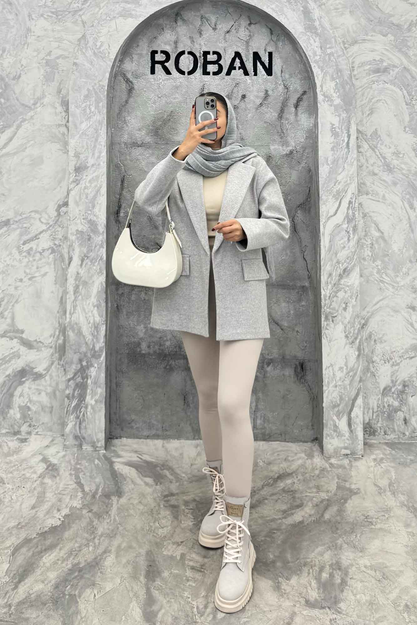 کت فوتر یقه انگلیسی جیب نما FEREDI