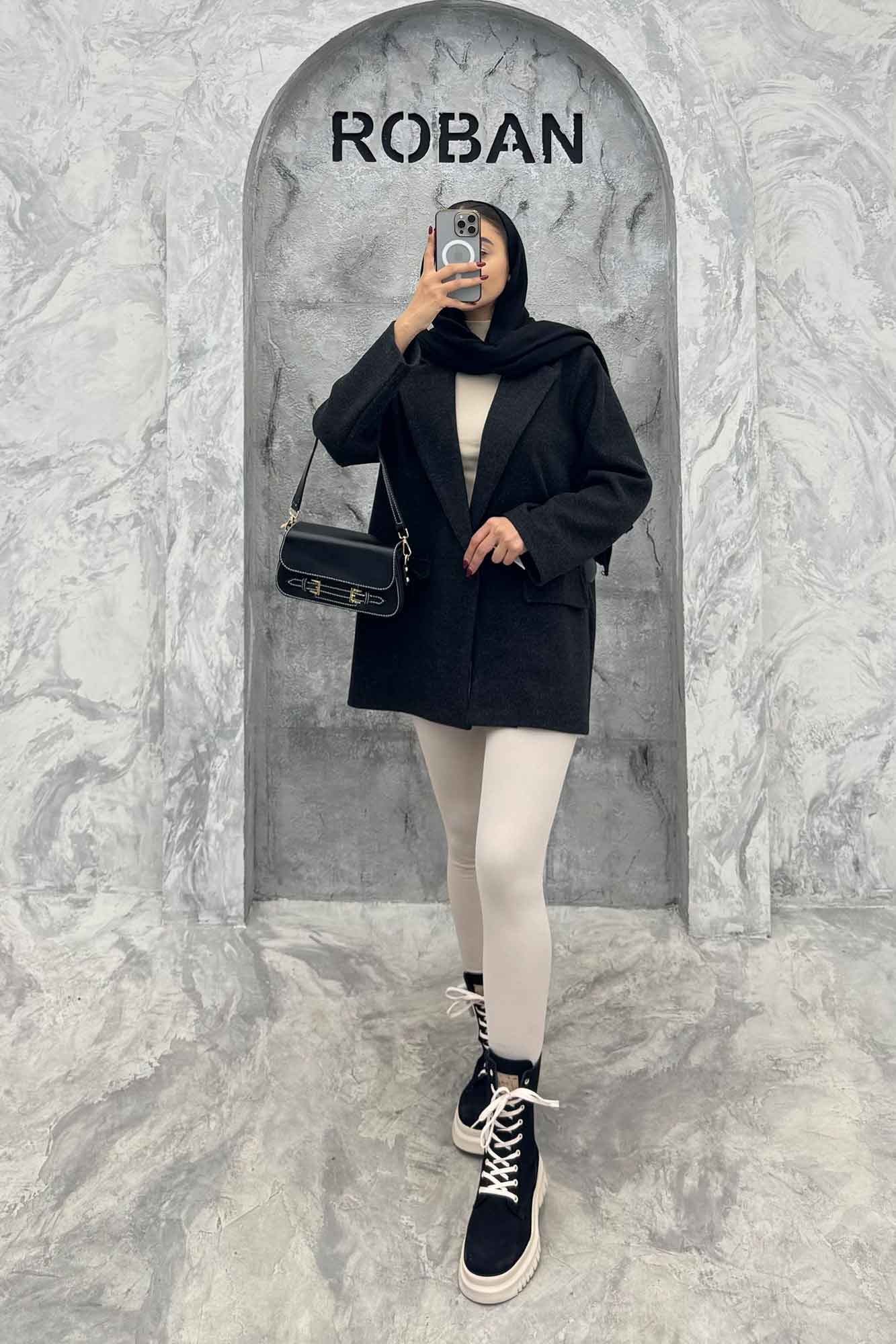 کت فوتر یقه انگلیسی جیب نما FEREDI