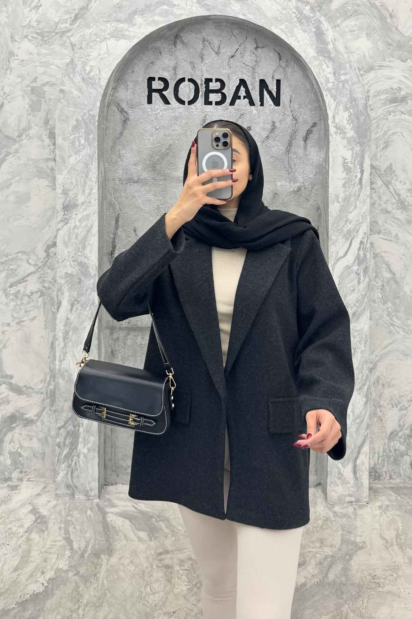 کت فوتر یقه انگلیسی جیب نما FEREDI